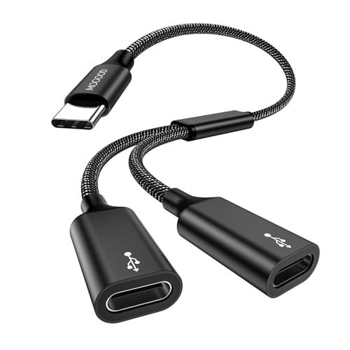 MOGOOD USB CアダプタUSB Y分岐器ケーブル（ディスプレイには適さない）USB Cオスか...