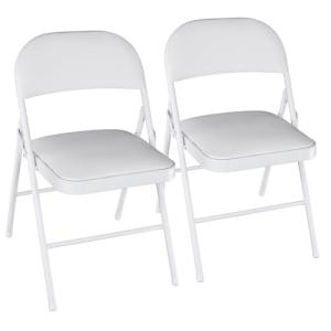 VECELO 折りたたみ チェア パイプ 椅子 [2脚セット] 会議椅子 背もたれ付き 軽量 持ち運び 完成品 アウトドア イベント 座面高44｜kirelab-net