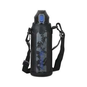 パール金属 水筒 ボトル 1100ml 1.1L 直飲み ダイレクト 保冷 スポーツ ドリンク ポーチ付 ブルー×ブラック ファストチャージャー｜kirelab-net