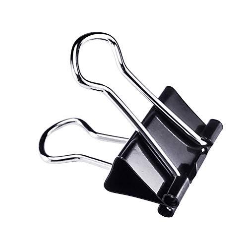 lingzaling 19mm ダブルクリップ ブラック 40個入り