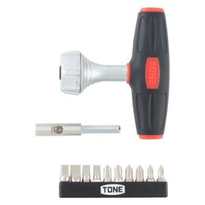 トネ(TONE) T形ラチェットドライバーセット RDT10S ビット差込 &6.35mm(1/4) ブラック 内容12点｜kirelab-net