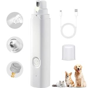 SZXYMUQI 犬 猫 爪切り 電動 LEDライト付き 爪切り 犬 猫 2スピード 強力モーター USB充電式 犬 爪ヤスリ 痛みのない足の手｜ルミナスエイト ヤフー店