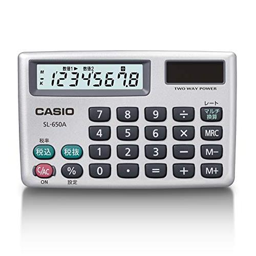 カシオ パーソナル電卓 税計算 マルチ換算 カードタイプ 8桁 SL-650A-N