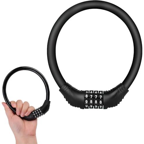 DERCHIA 自転車 ロック 鍵 ワイヤーロック 長400mm 直径10mm ダイヤルロック ワイ...