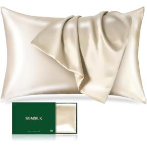SGMSILK シルク 枕 カバー 22匁 100%天然 6A級 43x63cm ファスナー式 OEKO-TEX認証 片面シルク ピローケース｜ルミナスエイト ヤフー店