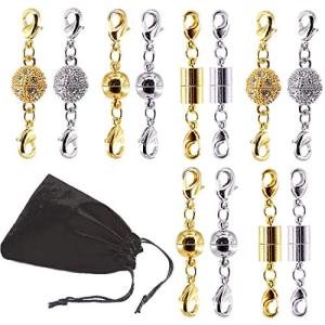 12個セット ネックレス 留め具 マグネット留め具 ジュエリー アクセサリーパーツ 延長用金具 ハンドメイド DIY用 クラフト作り 簡単装着｜kirelab-net