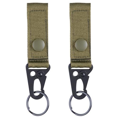 TRIWONDER キーリング MOLLE キーホルダー バックル ナイロン ベルクロ ベルト カラ...