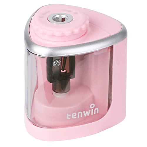 Tenwin 電動鉛筆削り コンパクト 人気シャープナー ミニタイプ 手動 両用 鉛筆削りコードレス...