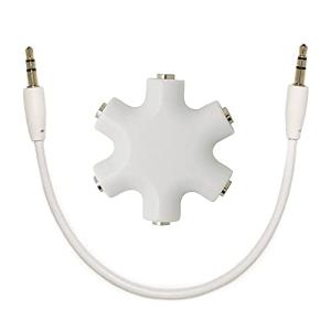 マルチイヤホンスプリッター 3.5mm ステレオイヤホンプラグ 5ウェイ 6ポート イヤフォンジャック分配器 メス接続器 ヘッドフォンアダプタ｜kirelab-net