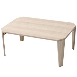 山善(YAMAZEN) ローテーブル 折りたたみ 幅75×奥行50×高さ32cm 水分・熱に強い天板 傷防止フェルト付き テーブル 折れ脚 完成｜kirelab-net