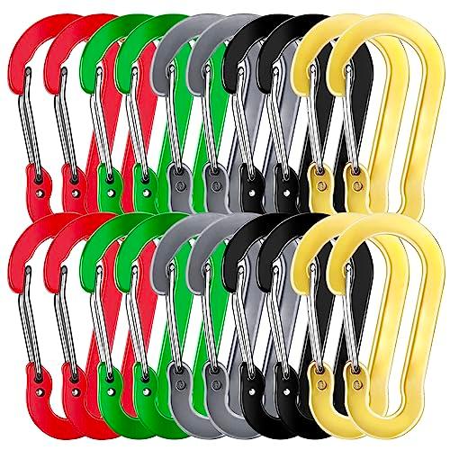 [Wlikn] アルミ合金 カラビナ 20個セット 耐荷重50KG 多機能 軽量 Dリング スリング...