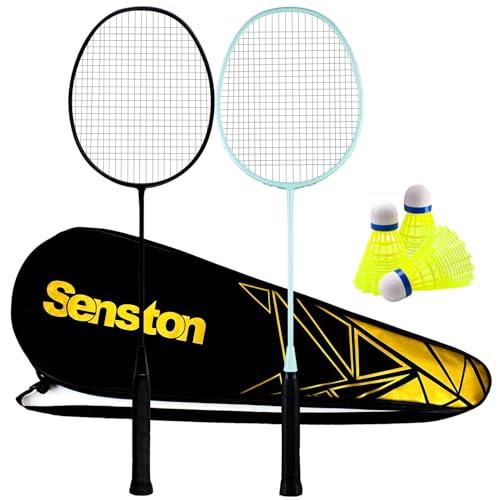 Senston 2 プレイヤー バドミントンセットカーボンファイバーバドミントンラケット耐久性軽量 ...