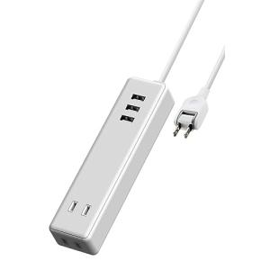 エレコム 電源タップ USBタップ 3.4A (USBポート×3 コンセント×2) 1.5m ホワイト ECT-0815WH｜kirelab-net