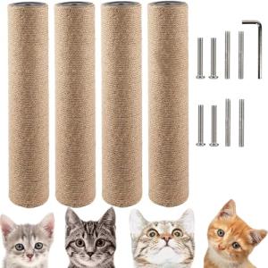 爪とぎ ペット用品 キャットわくわくポールシリーズ 用 支柱 替え  麻柱 (30cm*4本 M8)｜kirelab-net