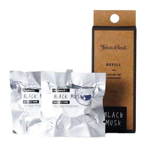 ジョンズブレンド 車 芳香剤 ブラックムスク 詰め替え クリップ エアコン 吹き出し口 車用芳香剤 ...