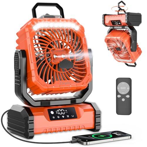 キャンプ扇風機 最大46時間連続使用 20000mAh大容量 自動首振り アウトドア 充電式 吊り下...