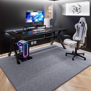 AYO ゲーミングチェアマット ライトグレー 特大サイズ130×160cm 厚さ4 mm チェアマット カーペットタイプ 滑り止め加工 床傷防止｜kirelab-net