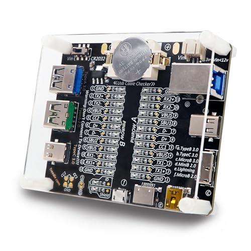 Treedix USBコネクタケーブルチェッカー アクリル保護板付き データ転送 充電性能テスター ...