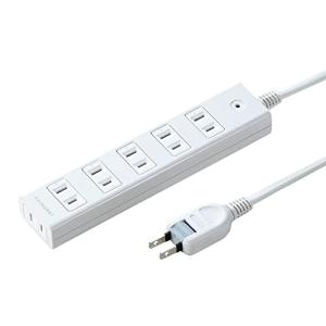 サンワサプライ(Sanwa Supply) 電源タップ 6個口 2P 1m 雷ガード・ホコリ防止シャッター・裏面マグネット付き 配線しやすいスイ｜kirelab-net