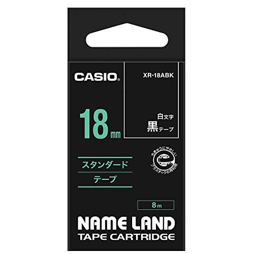 カシオ ラベルライター ネームランド テープ 18mm XR-18ABK 黒 白文字