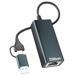 有線LANアダプター 2.5Gbps USB LAN変換アダプター USB A 3.2 Gen 1 超高速通信 USB Type C to RJ｜kirelab-net