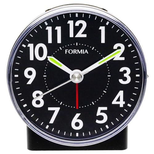 Formia(フォルミア) 置き時計 目覚まし時計 見やすい 連続秒針 電子音 スヌーズ ライト ア...