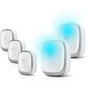 KULUSUPA ワイヤレスチャイム 玄関チャイム 電池不要 自動発電 音と光で呼び出しチャイムセット 7色led 4段階音量調節38曲 防水防｜kirelab-net