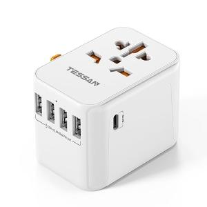 海外 変換プラグ 全世界対応 30W旅行用 海外コンセント 1つUSB-Cと4つUSB-Aポート付き C/O/BF/Aタイプ付き TESSAN｜kirelab-net
