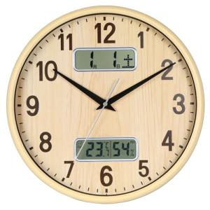 Nbdeal 掛け時計 電波時計 アナログ カレンダー 温度 湿度 表示 直径32cm 静音 連続秒針 MDB-7732｜kirelab-net