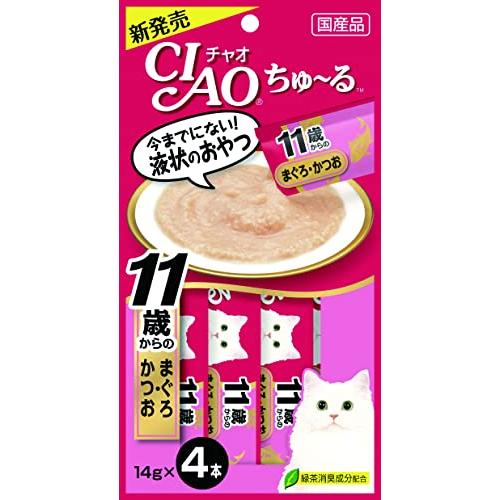 チャオ (CIAO) ちゅ~る 11歳からのまぐろ・かつお 4本 6個セット