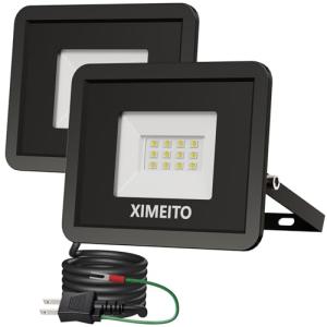 XIMEITO LED投光器 10w 昼光色 1200LM 6500K 1.8コード IP66防水 120°広角 100V対応 ワークライト 工｜kirelab-net