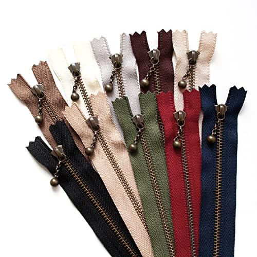 Y.K.K YKK 玉付きファスナー 10cm アンティークゴールド 10色セット 3GKB10-1...
