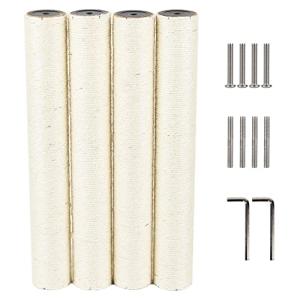 ECCIBOUN 4本セット 直径7.4cm 猫 爪研ぎ キャットタワー ポール 替え  麻柱 用 支柱 (50cm*4本 M8)｜kirelab-net
