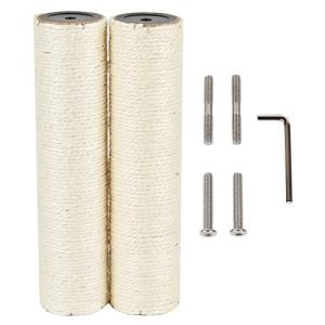 ECCIBOUN 直径7.4cm 猫 爪とぎ ポール  支柱 麻 キャットタワー 用ポール 替え麻柱 (2本 M8-30CM)｜kirelab-net