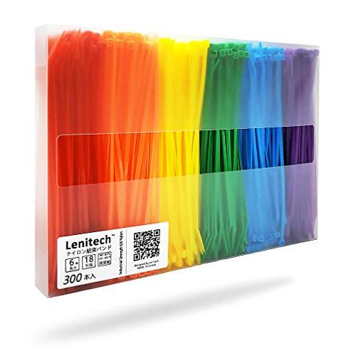 結束バンド、靭性が良いナイロン、耐候性、耐熱性、6色（150mm、300本入）