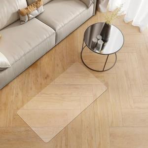 キッチンマット 150 x 45cm 拭ける PVCマット 透明 フローリングマット 床暖房対応 お手入れ簡単 台所マット ソフト エンボス加工｜kirelab-net