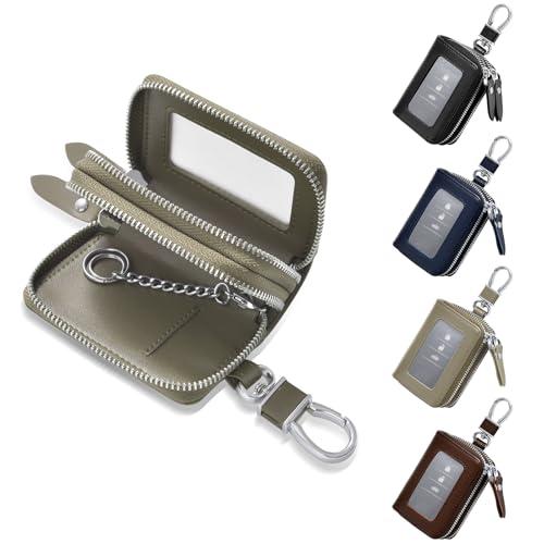 [YooFa] 本革 スマートキーケース 2個収納 メンズ キーケース レディース ダブル キーリン...