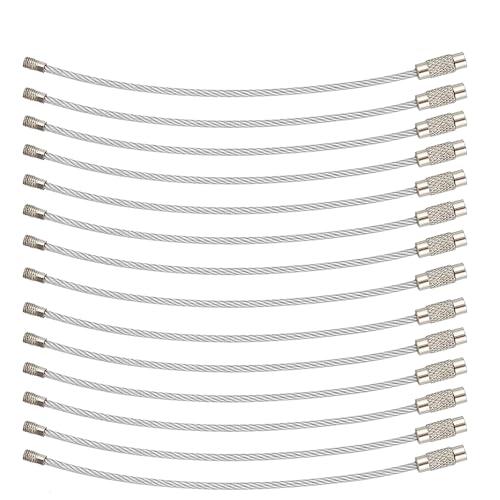 [AMUU] ワイヤーキーホルダー キーホルダー キーチェーン ネジ式 キーリング ステンレス製 ス...