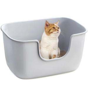 猫トイレ 大型 猫用トイレ本体 快適ワイド オープンタイプ 入口低め 清潔 ねこ トイレ 大きい 飛散防止 一体成形 お掃除 ラクラク （56.｜kirelab-net