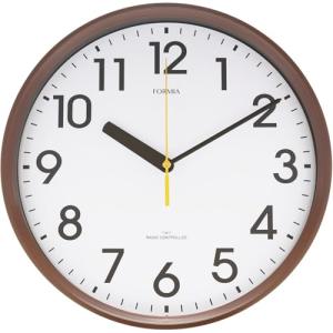 Formia(フォルミア) 電波時計 掛け時計 見やすい シンプル 夜間秒針停止 アナログ 保土ヶ谷電子販売 ブラウン HWC-022RC-BR｜kirelab-net