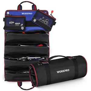 WORKPRO ツールバッグ ツールロールバッグ 工具いれ 工具ケース 工具袋 道具袋 高耐久 6つ収納ポケット カラビナ ストッパー付 多目的｜kirelab-net