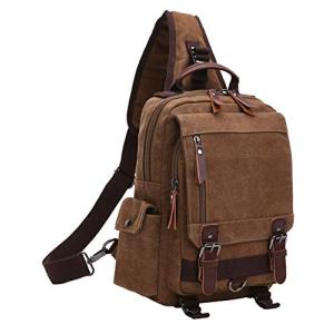 [Mygreen] ボディバッグ ワンショルダーバッグ 斜めがけバッグ A4収納 13インチPC対応 帆布 通勤 旅行 メンズ (L/ブラウン)｜kirelab-net