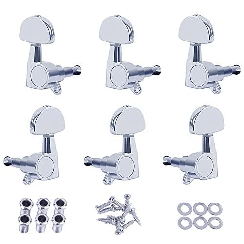 サムコス チューニングペグ 6個セット 3L＆3Rギターペグ ネジ付き メタル ギター用 ペグ パー...