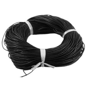 HAPPY EIGHT(ハッピーエイト) 本革リアルレザー丸紐1.5mm*10m各色ネックレスなど手芸品にどうぞ (黒)｜kirelab-net