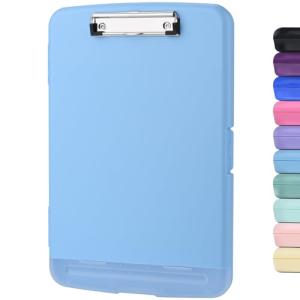 ZCZN クリップボードフォルダ A4 クリップファイル a4 バインダー収納ケース a4 横開き 書類ケース プラスチック(ライトブルー)｜kirelab-net