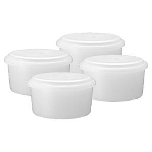 ドウシシャ 製氷カップ プラスチック 円形 M 4個セット かき氷器用 ホワイト 約φ96×H54mm HS-19M｜kirelab-net