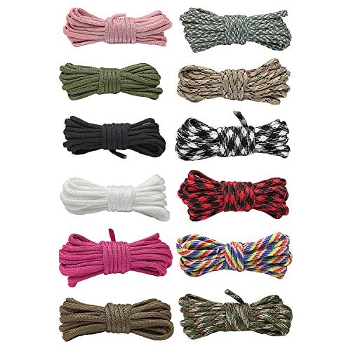 パラコード テントロープ 4mm 長さ3m 7芯 12色セット (カラー)