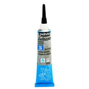 ぺべオ(Pebeo) ラメ入りの立体的な線やドットが描ける布用絵具 セタカラー3Dグリッター色 20ml シルバーパウダー 36｜kirelab-net