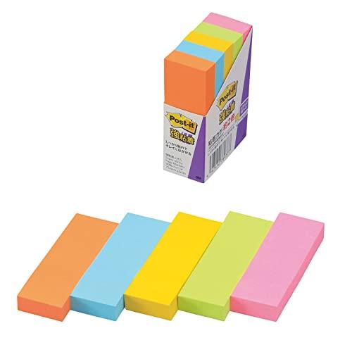 ポストイット 付箋 強粘着 ふせん ネオンカラー 75×25mm 90枚×5冊 500-5SSAN