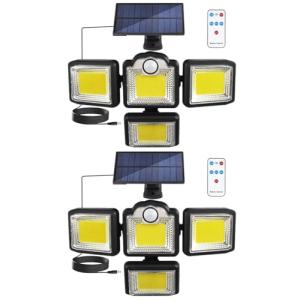 センサーライト 屋外 ソーラーライト 4面発光 3つモード 高輝度 3000ルーメン 分離型 192LED 4.5M延長コード 人感 リモコン操｜kirelab-net